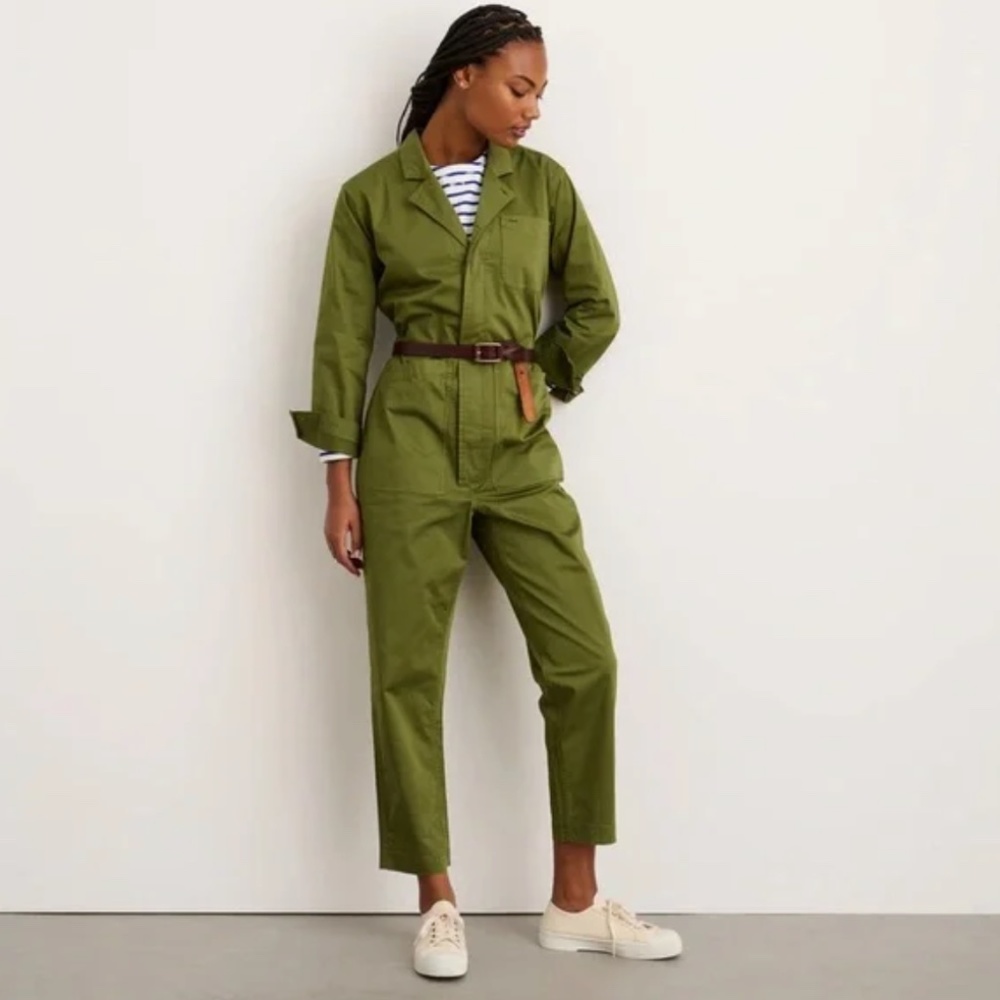 Alex Mill Standard Jumpsuit in Cotton Twill. Army Green. S